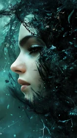 Hydrodynamic portrait of submerged visage in fractal turbulence.