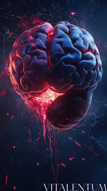 Luminous neural brain core rendered in glowing bioluminescent detail.