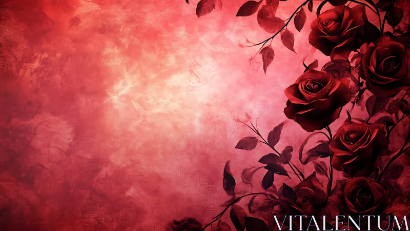 Crimson Roses Ablaze in Velvet Reverie.