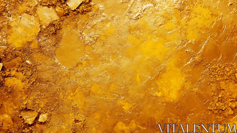 Textured golden mineral surface reveals stratified granular crust