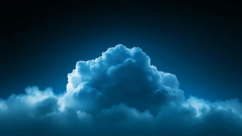 Backlit cumulonimbus cloud mass forms a luminous sculptural core