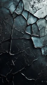Cracked dark surface with fractured glass texture detail.