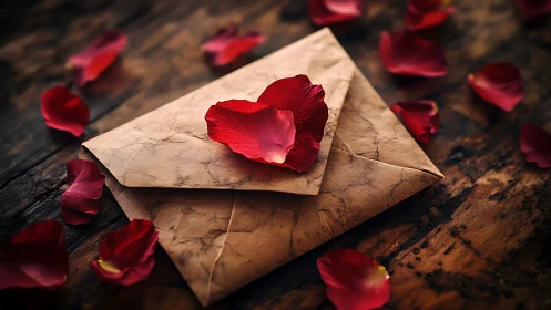 Crimson Whispers: Love Letter Sealed with Petals.