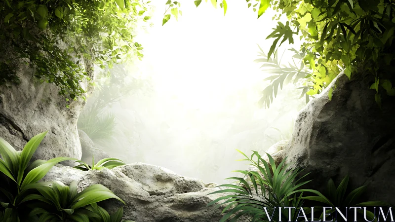 Stone Canyon Reveals Its Verdant Secrets Through Golden Sunlight