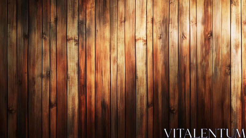 Longitudinal timber planks with graded warm tonal patina.