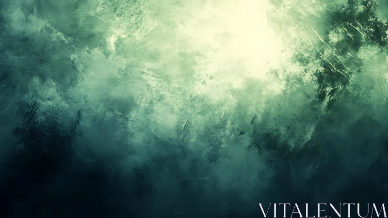 Abstract green and blue textured background with soft light effect.