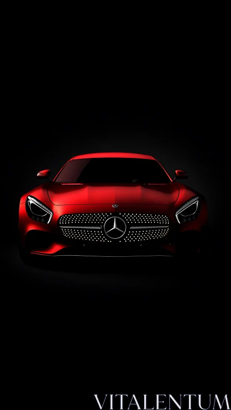 Red performance coup&eacute; isolated in high-contrast studio lighting