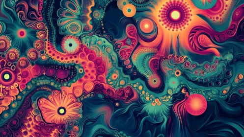 Psychedelic floral nebula swirling through liquid starlight.