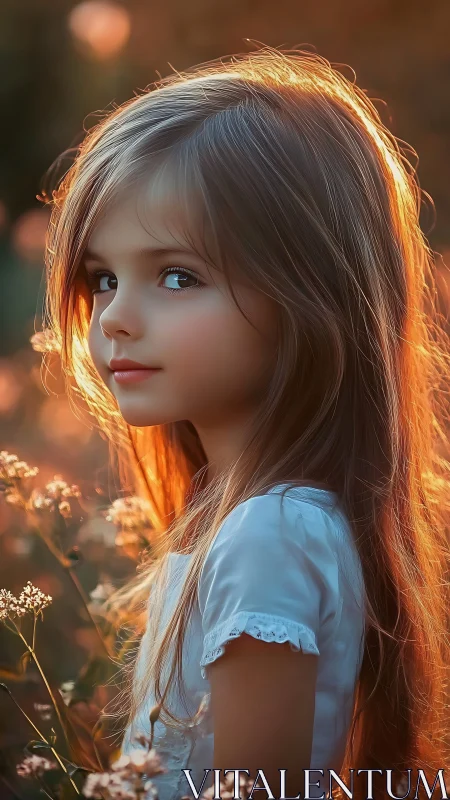 Portrait of Young Female Character with Warm Backlighting