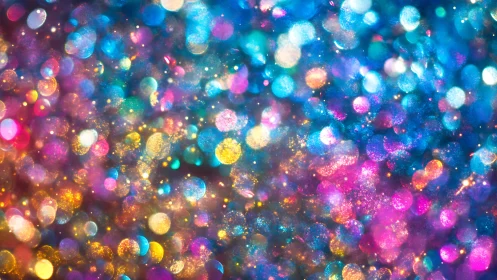 Chromatic bokeh field with high-saturation glitter diffusion.