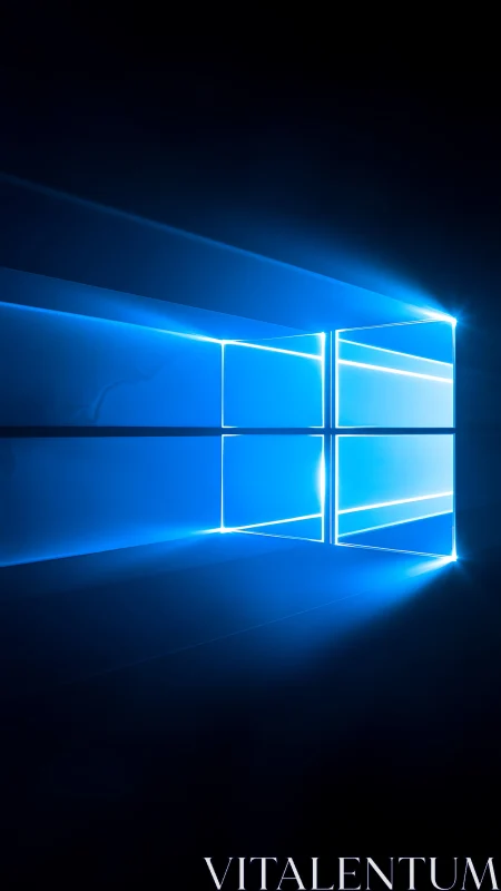 Luminous rectangular grid window motif on dark background.