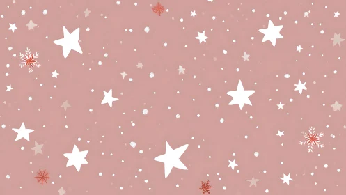 Minimal starfield pattern on muted blush seasonal backdrop.