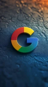 Google's Iconic Logo Rendered in 3D Relief on Textured Surface.