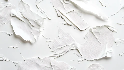 Torn white paper fragments create textured minimal abstract field