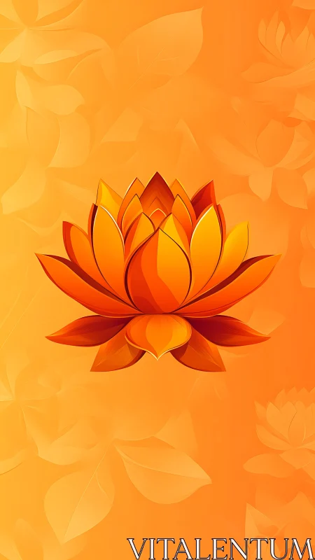 Central stylized lotus rendered in orange gradient field