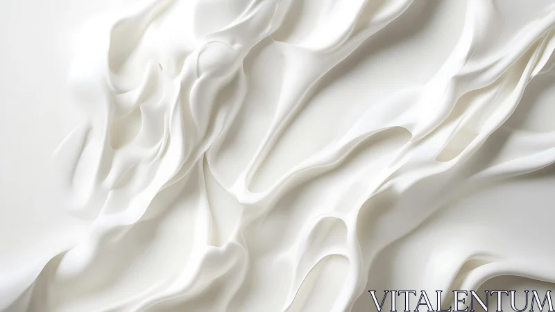 Abstract flowing white silk fabric texture in minimalist style.