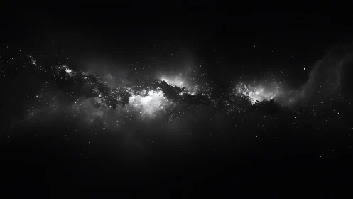 Monochrome galactic nebula band in high-contrast digital space.
