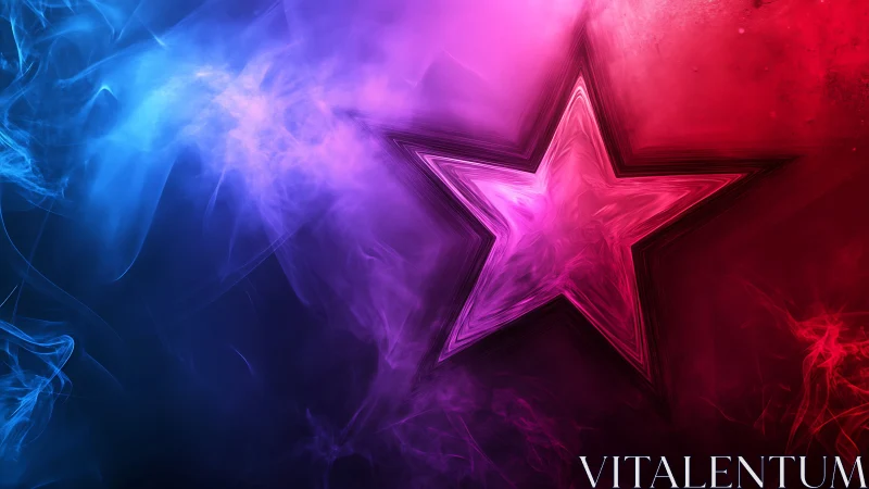 Chromatic vapor star with gradient-bisected luminous field.