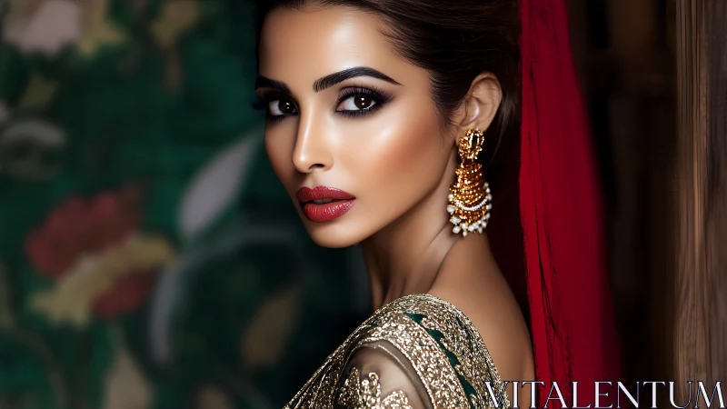 Graceful portrait glows with rich bridal elegance and poise