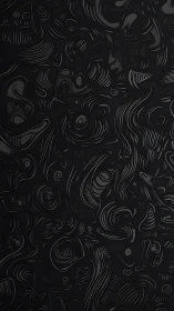 Gentle black abstract swirls with soothing hidden shapes.