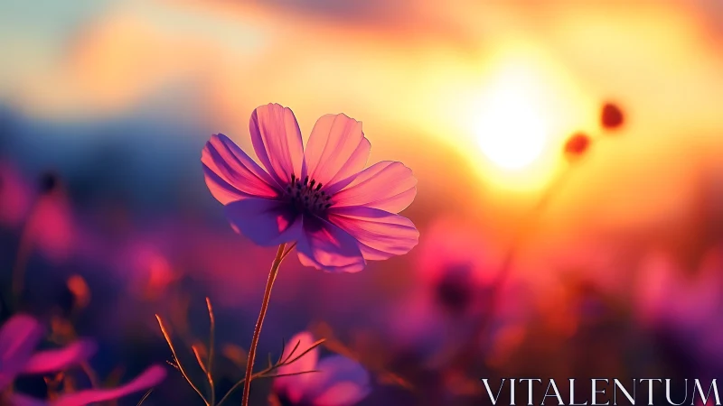 Cosmic Bloom Dances Through Twilight's Golden Hour