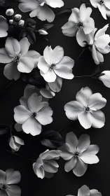 Delicate white petals unfold against deep shadows