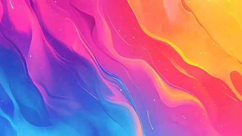 Glowing rainbow waves flowing in soft, dreamy color layers.