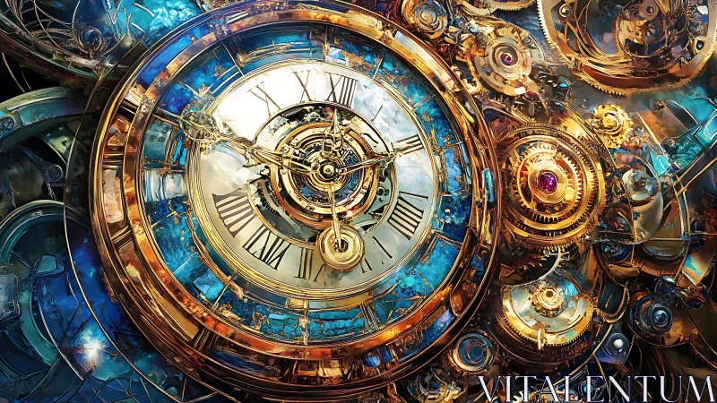 Intricate steampunk clockwork displays layered exposed gears