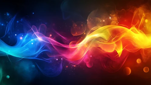 Glowing ribbon of color dancing through a dreamy night sky.