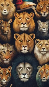 Majestic Prowess: Nine Wild Felines Command the Shadowed Stage