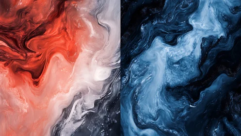 Molten Ember vs Midnight Tide in swirling cosmic duel.