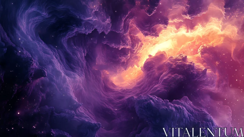 Radiant nebula vortex with glowing cosmic storm core.