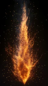 Golden Particles Dance in Darkness.