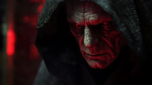 Hooded tyrant sculpts menace from molten red shadows