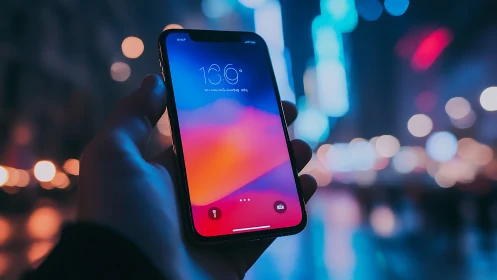 Vibrant Smartphone Glowing with Beautiful Gradient Colors