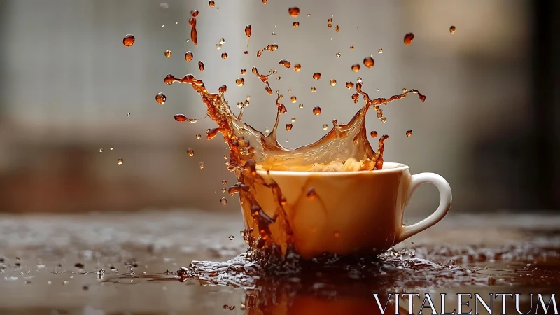 High-speed capture records liquid splash from ceramic cup