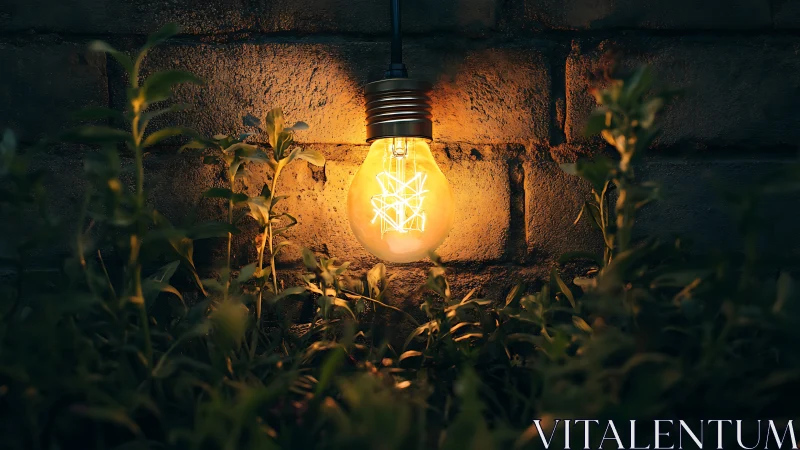 Garden shadows listen while a lone bulb whispers light