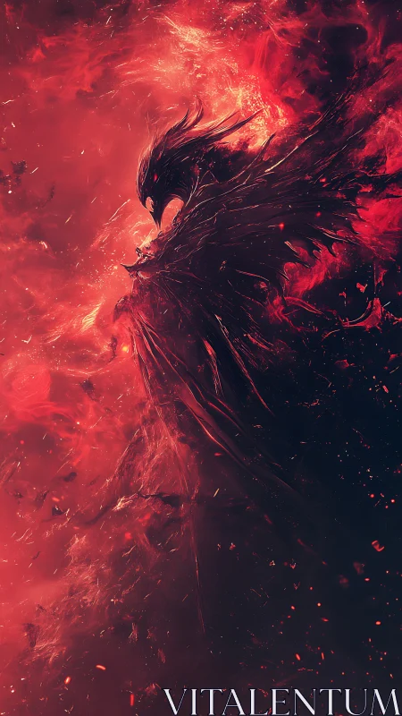 Volumetric inferno wraith emerging from turbulent plasma field.