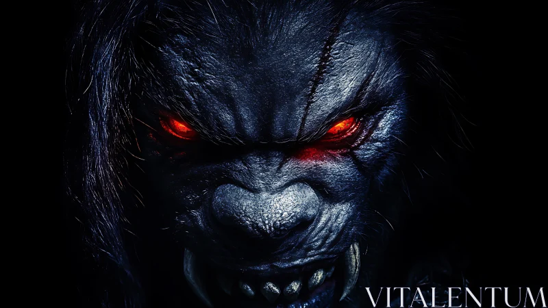 Midnight werebeast leans from shadow and glares back