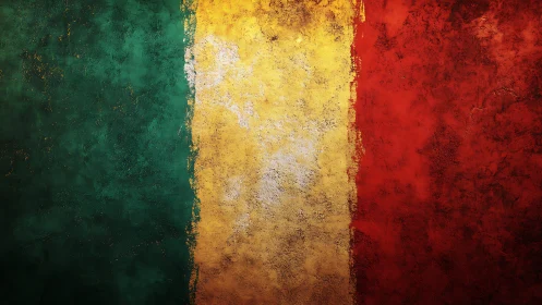 Textured tricolor wall evokes heritage with weathered warmth