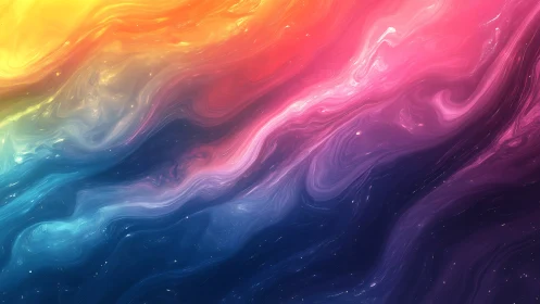 Digital painting of prismatic nebula currents in motion dynamics.