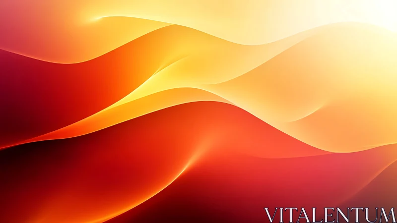 Layered gradient waves in red, orange and yellow tones.