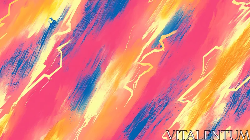 Diagonal streaks of saturated color form a layered abstract field