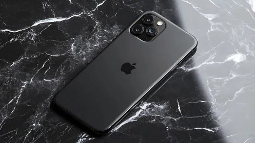 Sleek iPhone 12 Pro positioned on marble texture.