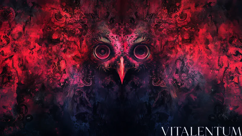 Owl-shaped nebula stares back from molten crimson night