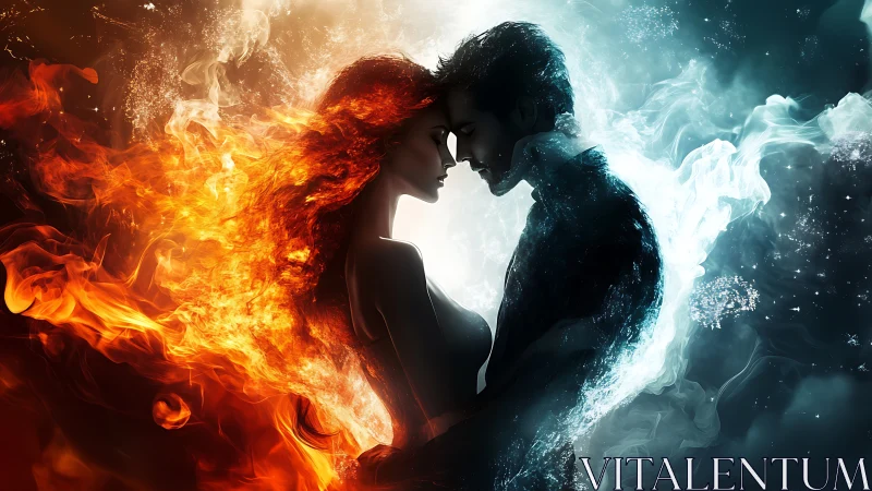 Fire and Ice Silhouette Confrontation.