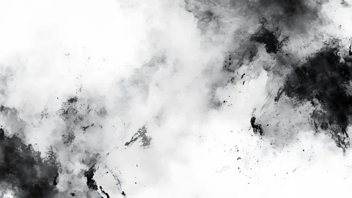 Monochrome ink clouds drifting through negative space.