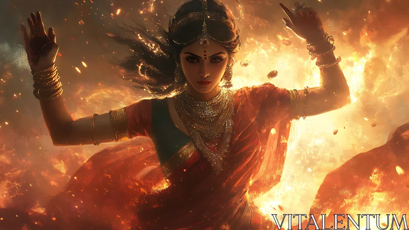 Divine Warrior Radiating Fire and Golden Power.