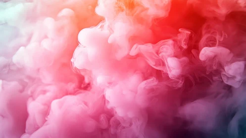 Cotton candy nebula swirling in rosy chromatic fog.