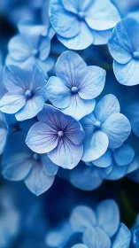 Delicate four-petaled hydrangea florets with intricate vein articulation.